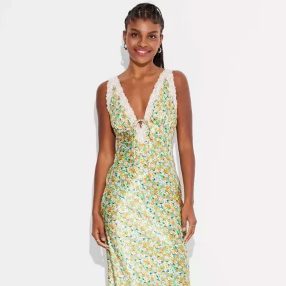 Wild Fable floral satin slip dress